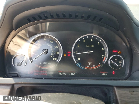 2013 BMW 7 Series 750Li with VIN WBAYE8C55DD133309, listed as a Copart auction lot 60656455 with 182,562 mi miles and Salvage title. Bid and sale history available at DreamBid. Image 9.
