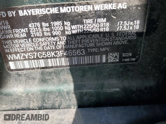 2019 MINI Countryman Cooper z VIN WMZYS7C58K3F46563, wystawiony jako Copart lot #45561425 z przebiegiem 119 225 mil mil oraz Szkoda całkowita • Salvage title. Historia ofert i sprzedaży dostępna na DreamBid. Obrazek 12.