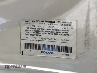2000 Volvo S70 z VIN YV1LS56D4Y2651849, wystawiony jako IAAI lot #42246127 z przebiegiem 153 319 mil mil oraz . Historia ofert i sprzedaży dostępna na DreamBid. Obrazek 9.