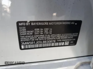 2020 BMW 3 Series 330i with VIN 3MW5R1J05L8B30878, listed as a Copart auction lot 47794935 with 68,108 mi miles and Salvage Title. Bid and sale history available at carsss.com. Image 14.