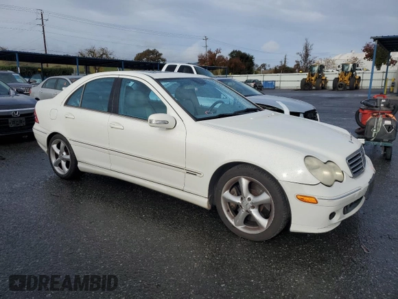 2005 Mercedes-Benz C 230 Kompressor with VIN WDBRF40J75F592134, listed as a Copart auction lot 84874144 with 168,489 mi miles and Non repairable. Bid and sale history available at DreamBid. Image 4.