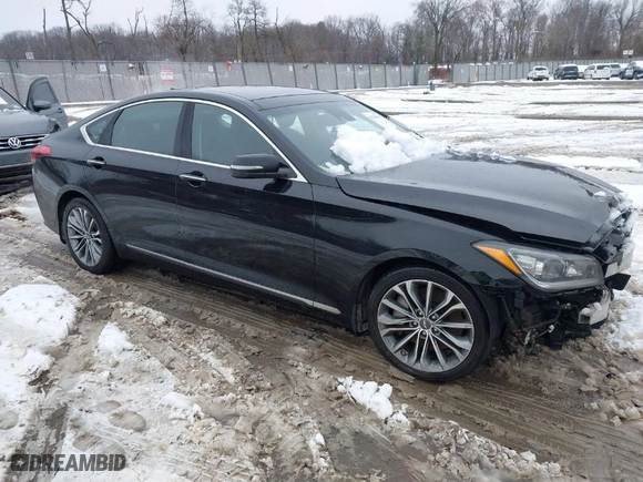 2015 Hyundai Genesis 3.8L with VIN KMHGN4JE9FU099240, listed as a IAAI auction lot 41560635 with 128,345 mi miles. Bid and sale history available at carsss.com. Image 1.