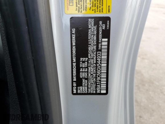 2016 BMW 2 Series 228i с VIN WBA1F9C56GV544933, выставлен на аукционе Copart как лот 50200103 с пробегом 33 542 миль миль и Списание • Salvage title. История ставок и продаж доступна на DreamBid. Изображение 15.