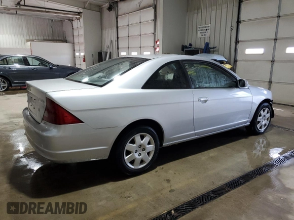2002 Honda Civic EX with VIN 1HGEM22992L108766, listed as a Copart auction lot 53991685 with 84,542 mi miles and Salvage Title. Bid and sale history available at carsss.com. Image 3.
