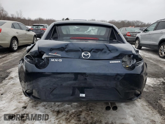 2021 Mazda MX-5 Miata Grand Touring with VIN JM1NDAM77M0454582, listed as a Copart auction lot 44959535 with 44,438 mi miles and Salvage title. Bid and sale history available at DreamBid. Image 6.
