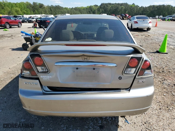 2003 Honda Civic EX with VIN 2HGES26703H547092, listed as a Copart auction lot 52139955 with 205,019 mi miles and Salvage Title. Bid and sale history available at carsss.com. Image 6.