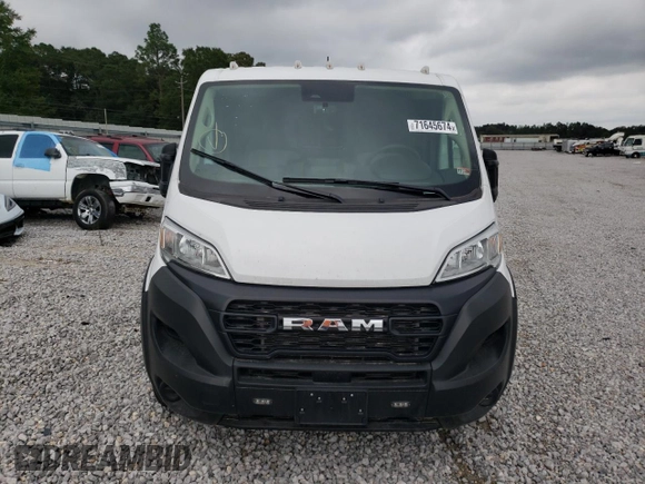 2023 Ram ProMaster Cargo with VIN 3C6LRVVG6PE589988, listed as a Copart auction lot 71645674 with 14,630 mi miles and Salvage Title. Bid and sale history available at DreamBid. Image 5.