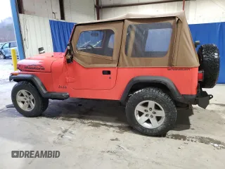 1995 Jeep Wrangler with VIN 1J4FY29S5SP230155, listed as a Copart auction lot 80106004 with 61,628 mi miles and Salvage Title. Bid and sale history available at carsss.com. Image 2.