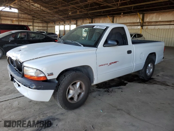 1999 Dodge Dakota SLT with VIN 1B7FL26X6XS180827, listed as a Copart auction lot 85789944 with 85,166 mi miles and Salvage Title. Bid and sale history available at carsss.com. Image 1.