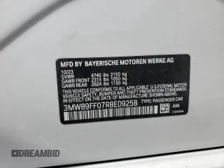 2024 BMW 3 Series 330i xDrive with VIN 3MW89FF07R8E09258, listed as a Copart auction lot 49174225 with 34,432 mi miles and Salvage Title. Bid and sale history available at carsss.com. Image 12.