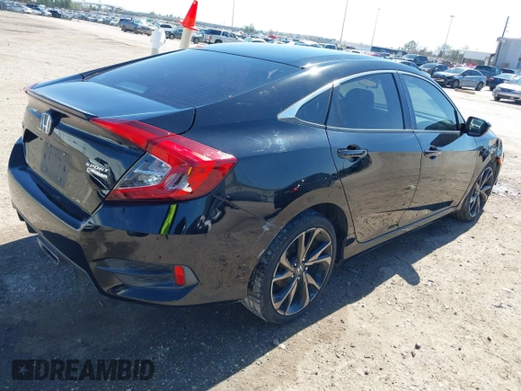 2019 Honda Civic Sedan Sport with VIN 19XFC2F80KE049879, listed as a IAAI auction lot 41652399 with 75,462 mi miles. Bid and sale history available at carsss.com. Image 4.