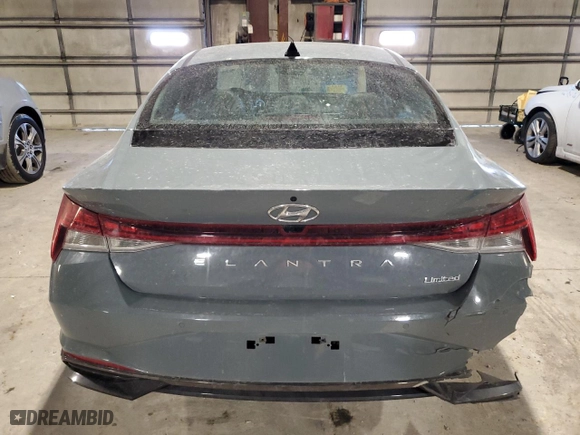 2023 Hyundai Elantra Limited with VIN KMHLP4AG8PU395216, listed as a Copart auction lot 46175485 with 17,382 mi miles and Salvage Title. Bid and sale history available at carsss.com. Image 6.