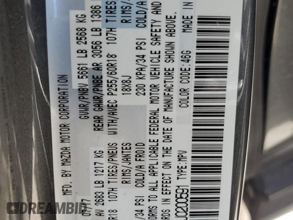 2018 Mazda CX-9 Touring with VIN JM3TCACY0J0200591, listed as a Copart auction lot 51916245 with 93,648 mi miles and Salvage Title. Bid and sale history available at carsss.com. Image 13.
