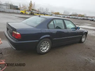 2000 BMW 7 Series 740iA with VIN WBAGG8345YDN76725, listed as a Copart auction lot 78261524 with 0 mi miles and Salvage Title. Bid and sale history available at carsss.com. Image 3.