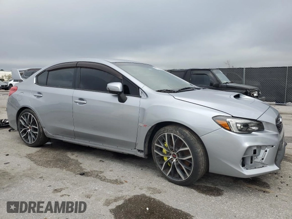 2020 Subaru WRX STI with VIN JF1VA2E6XL9820653, listed as a Copart auction lot 46709145 with 13,134 mi miles and Salvage Title. Bid and sale history available at carsss.com. Image 4.