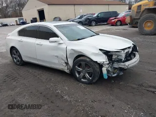 2012 Acura TL Tech Auto with VIN 19UUA9F5XCA010881, listed as a IAAI auction lot 38927497 with 158,043 mi miles. Bid and sale history available at carsss.com. Image 1.