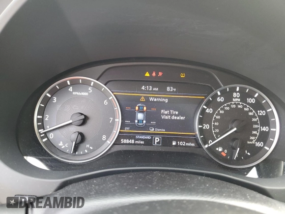 2019 Infiniti QX50 LUXE with VIN 3PCAJ5M14KF121345, listed as a Copart auction lot 73101062 with 58,848 mi miles. Bid and sale history available at carsss.com. Image 9.