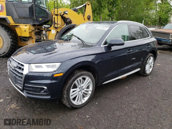 2018 Audi Q5 Prestige with VIN WA1CNAFYXJ2152689, listed as a Copart auction lot 55148625 with 49,501 mi miles and Salvage title. Bid and sale history available at DreamBid. Image 1.