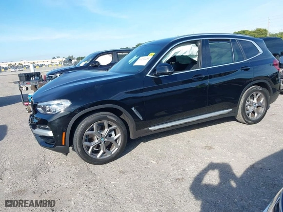 2021 BMW X3 sDrive30i with VIN 5UXTY3C06M9H54834, listed as a IAAI auction lot 41254428 with 28,987 mi miles. Bid and sale history available at carsss.com. Image 2.