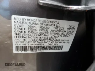 2022 Acura MDX w/Technology Package with VIN 5J8YE1H44NL052319, listed as a Copart auction lot 70911982 with 6,712 mi miles. Bid and sale history available at carsss.com. Image 13.