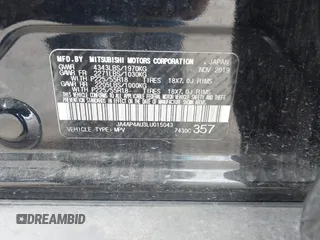 2020 Mitsubishi Outlander Sport SE 2.0 with VIN JA4AP4AU3LU015043, listed as a IAAI auction lot 41284693 with 45,300 mi miles. Bid and sale history available at carsss.com. Image 9.