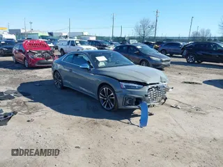 2022 Audi S5 Coupe Premium Plus with VIN WAUP4AF57NA010003, listed as a IAAI auction lot 41579995 with Not Provided miles. Bid and sale history available at carsss.com. Image 1.