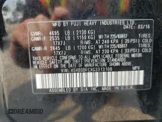 2016 Subaru Outback Premium with VIN 4S4BSBFCXG3313108, listed as a Copart auction lot 60473205 with 166,639 mi miles and Salvage title. Bid and sale history available at DreamBid. Image 12.