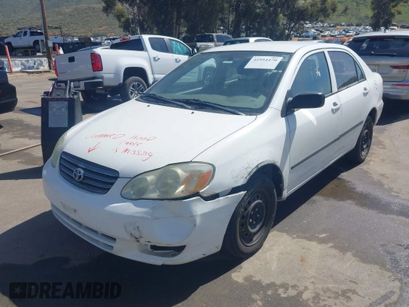 2003 Toyota Corolla CE with VIN 1NXBR32E33Z168944, listed as a IAAI auction lot 41954470 with 218,299 mi miles and . Bid and sale history available at DreamBid. Image 2.