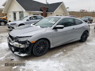 2020 Honda Civic Si Coupe with VIN 2HGFC3A51LH754314, listed as a Copart auction lot 45032845 with 62,815 mi miles and Salvage Title. Bid and sale history available at carsss.com. Image 1.