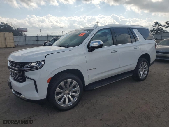 2023 Chevrolet Tahoe Premier with VIN 1GNSKSKD2PR443696, listed as a Copart auction lot 45093735 with 13,471 mi miles and Salvage Title. Bid and sale history available at carsss.com. Image 1.