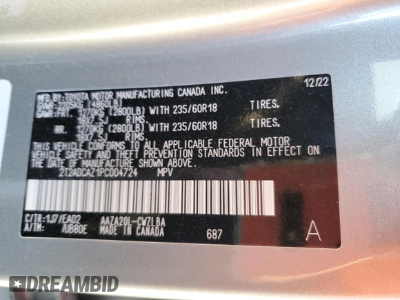 2023 Lexus NX 250 с VIN 2T2ADCAZ1PC004724, выставлен на аукционе Copart как лот 84143904 с пробегом 8 949 миль миль и На запчасти • Non repairable. История ставок и продаж доступна на DreamBid. Изображение 13.