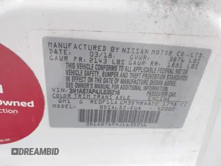 2018 Nissan Sentra SV with VIN 3N1AB7AP4JL635216, listed as a IAAI auction lot 41902964 with 49,951 mi miles and . Bid and sale history available at DreamBid. Image 9.