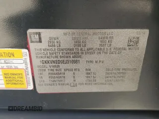 2014 GMC Acadia SLE z VIN 1GKKVNED9EJ310981, wystawiony jako Copart lot #58826294 z przebiegiem 156 147 mil mil oraz Szkoda całkowita • Salvage title. Historia ofert i sprzedaży dostępna na DreamBid. Obrazek 12.