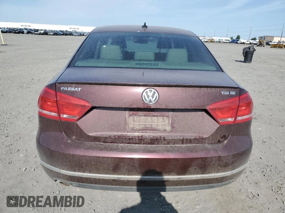 2014 Volkswagen Passat SE with VIN 1VWBN7A32EC088774, listed as a Copart auction lot 60753755 with 124,660 mi miles and Salvage title. Bid and sale history available at DreamBid. Image 6.