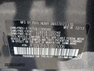 2014 Subaru WRX WRX Premium with VIN JF1GV7F67EG015006, listed as a IAAI auction lot 42403539 with 93,917 mi miles and . Bid and sale history available at DreamBid. Image 9.