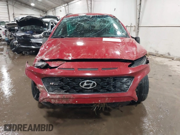 2022 Hyundai Kona N Line with VIN KM8K3CA39NU771109, listed as a IAAI auction lot 41509985 with 21,231 mi miles. Bid and sale history available at carsss.com. Image 13.