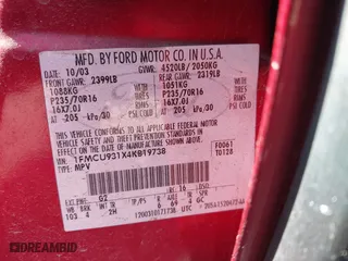 2004 Ford Escape XLT with VIN 1FMCU931X4KB19738, listed as a IAAI auction lot 41925561 with 220,674 mi miles. Bid and sale history available at carsss.com. Image 9.