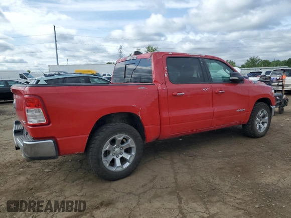 2020 Ram 1500 Big Horn with VIN 1C6SRFFT2LN126099, listed as a Copart auction lot 57753095 with 21,419 mi miles and Salvage title. Bid and sale history available at DreamBid. Image 3.