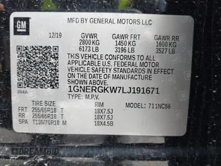 2020 Chevrolet Traverse LT Cloth z VIN 1GNERGKW7LJ191671, wystawiony jako IAAI lot #42384078 z przebiegiem 89 650 mil mil oraz . Historia ofert i sprzedaży dostępna na DreamBid. Obrazek 9.