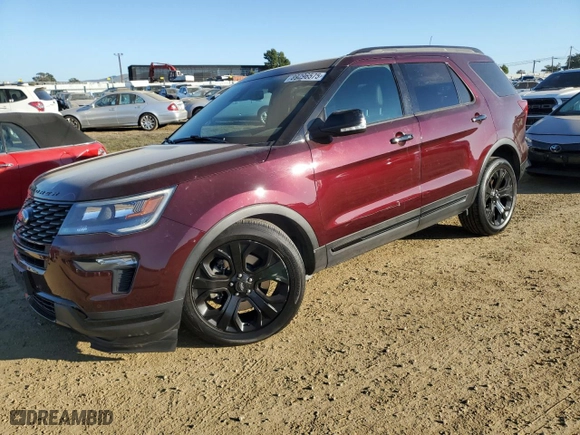 2019 Ford Explorer Sport with VIN 1FM5K8GT0KGB40554, listed as a Copart auction lot 89296575 with 58,274 mi miles and Salvage Title. Bid and sale history available at carsss.com. Image 1.