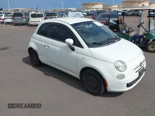 2012 FIAT 500 Pop with VIN 3C3CFFAR7CT119641, listed as a IAAI auction lot 42154125 with 130,922 mi miles. Bid and sale history available at carsss.com. Image 1.