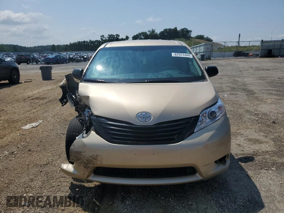 2013 Toyota Sienna L with VIN 5TDZK3DC3DS296433, listed as a Copart auction lot 62551444 with 0 mi miles and Non Repairable. Bid and sale history available at carsss.com. Image 5.