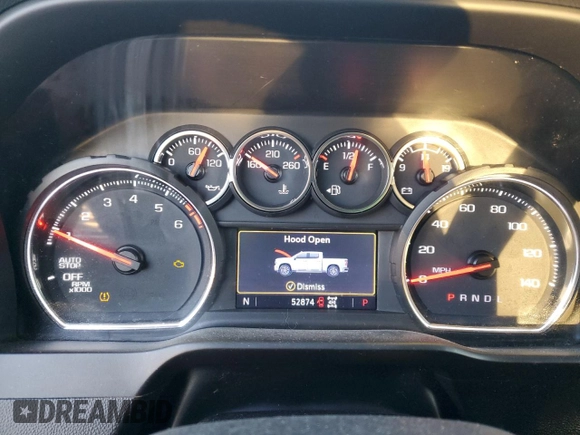 2021 Chevrolet Silverado 1500 RST with VIN 3GCUYEED0MG395057, listed as a Copart auction lot 45287335 with 52,874 mi miles and Salvage Title. Bid and sale history available at carsss.com. Image 9.