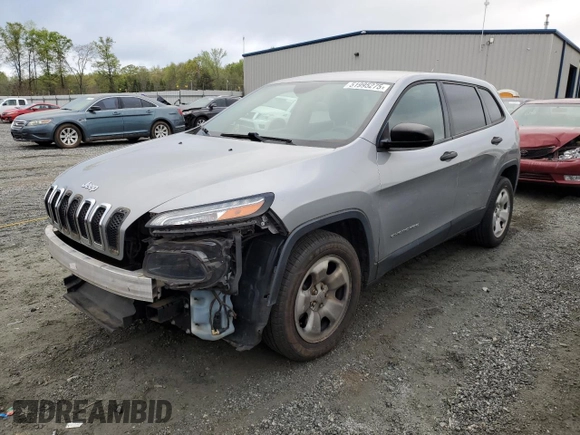 2015 Jeep Cherokee Sport with VIN 1C4PJLAB5FW541998, listed as a Copart auction lot 51995275 with 187,577 mi miles and Salvage Title. Bid and sale history available at carsss.com. Image 1.
