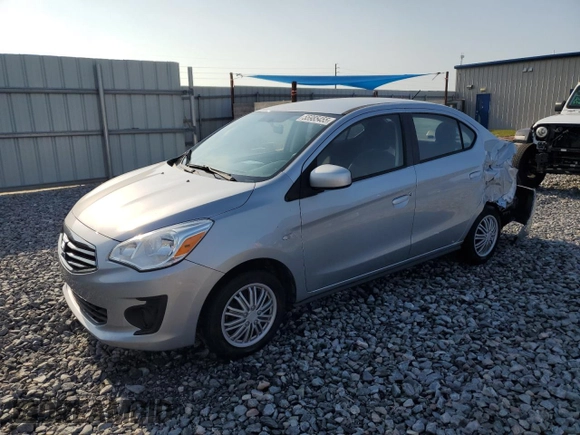 2019 Mitsubishi Mirage ES z VIN ML32F3FJ8KHF11717, wystawiony jako Copart lot #55985455 z przebiegiem 61 716 mil mil oraz Nie do naprawy. Historia ofert i sprzedaży dostępna na DreamBid. Obrazek 1.