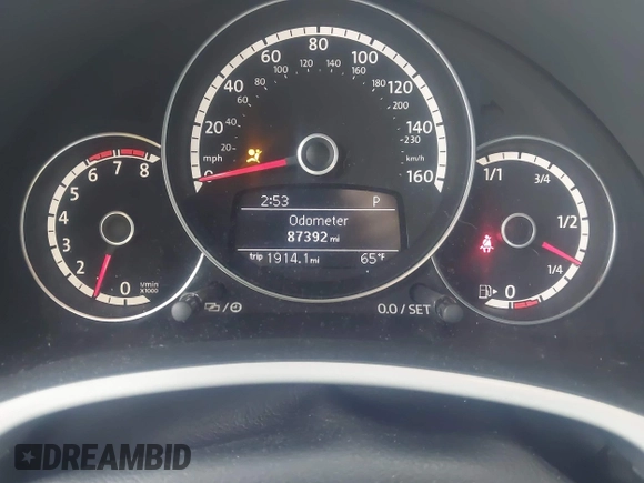 2013 Volkswagen Beetle 2.5L with VIN 3VWJP7AT6DM667477, listed as a IAAI auction lot 42215545 with 87,392 mi miles and . Bid and sale history available at DreamBid. Image 7.
