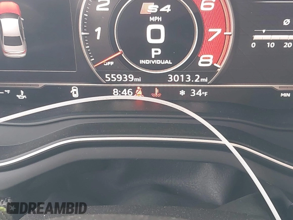 2019 Audi S4 Premium Plus z VIN WAUB4AF41KA000919, wystawiony jako IAAI lot #41315842 z przebiegiem 55 939 mil mil oraz . Historia ofert i sprzedaży dostępna na DreamBid. Obrazek 16.