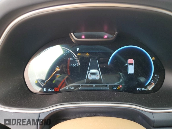 2021 Genesis GV80 with VIN KMUHCESC1MU075011, listed as a Copart auction lot 82869404 with 13,816 mi miles and Salvage title. Bid and sale history available at DreamBid. Image 9.