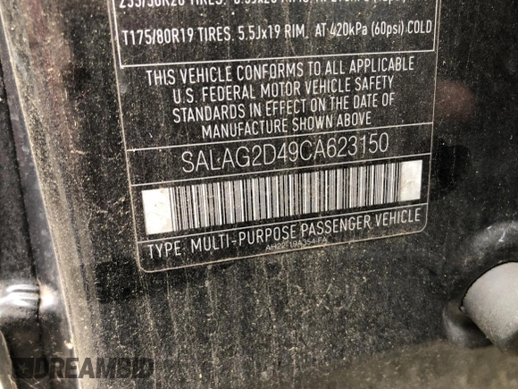 2012 Land Rover LR4 HSE with VIN SALAG2D49CA623150, listed as a Copart auction lot 81281544 with 171,970 mi miles and Clean title. Bid and sale history available at DreamBid. Image 10.