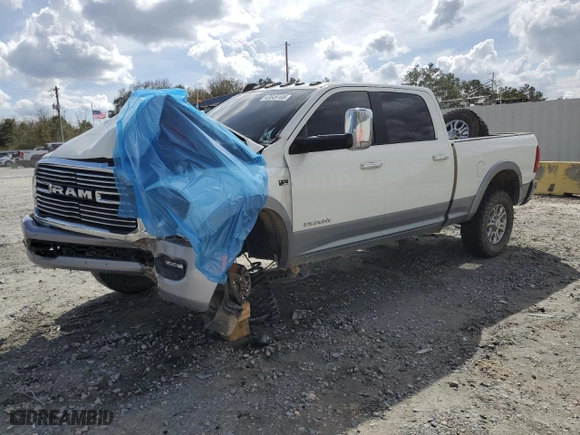 2020 Ram 2500 Laramie with VIN 3C6UR5FJ0LG262421, listed as a Copart auction lot 43849105 with 64,758 mi miles and Non Repairable. Bid and sale history available at carsss.com. Image 1.